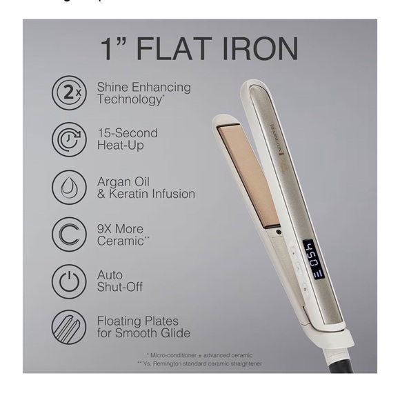 Remington Shine Therapy 1 inch Hair Straightener Iron - Picture 2 of 9